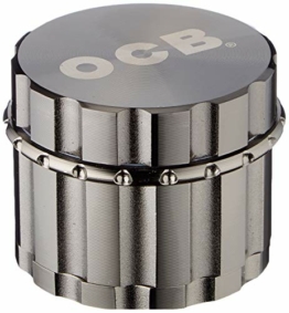 OCB 18888 Grinder Kräutermühle mit Diamantschliff-Chrome brushed-50mm-4-teilig, Aluminium - 1