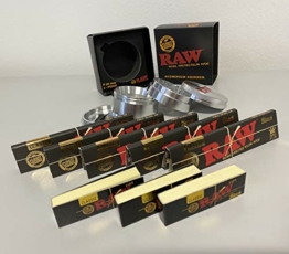 RAW 19356 Metall Grinder-4 Teilig + 5 King Size + 3 Heftchen Black Filter Tips, Papier - 1